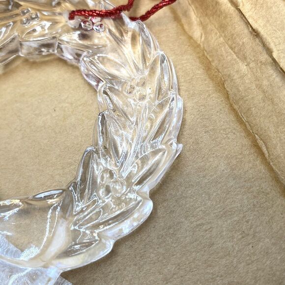 2 Princess House Lead Crystal Christmas Tree Ornament Rocking Horse Wreath #896 - Picture 8 of 9